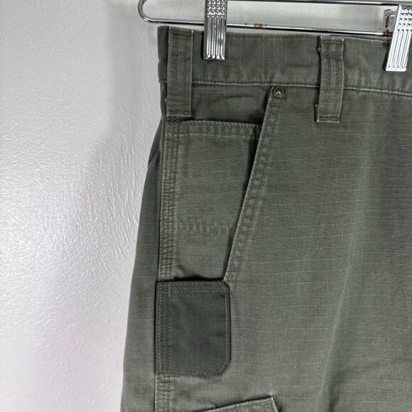 Carhartt Men's 42 Ripstop Cargo Shorts Army Green EUC Inseam 11" - Picture 12 of 14